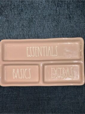 Rae Dunn Essentials Basics Extras Ceramic Organizer Tray - Blush